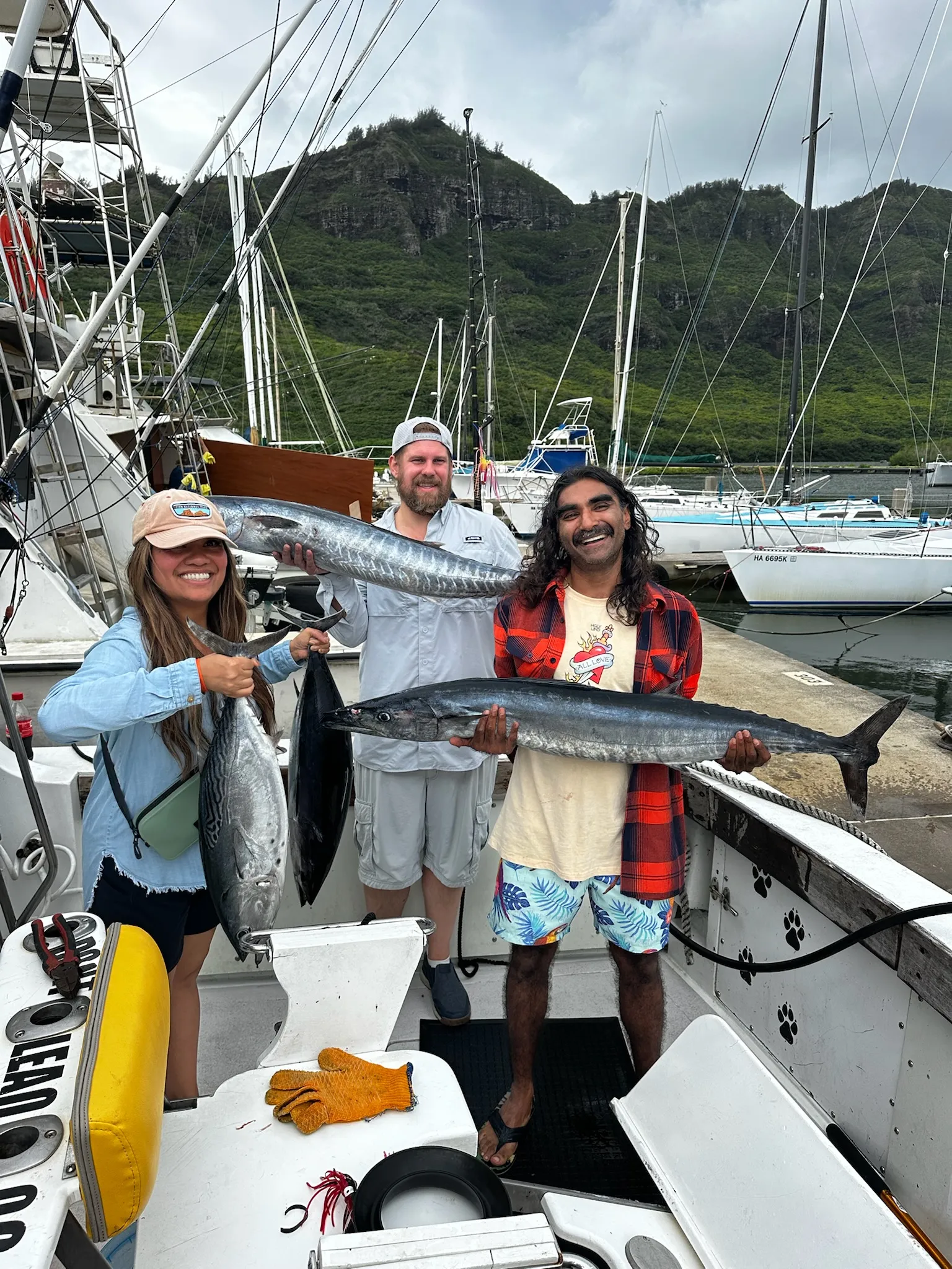 Father and son fishing charter on the Emma Nalani, Kauai