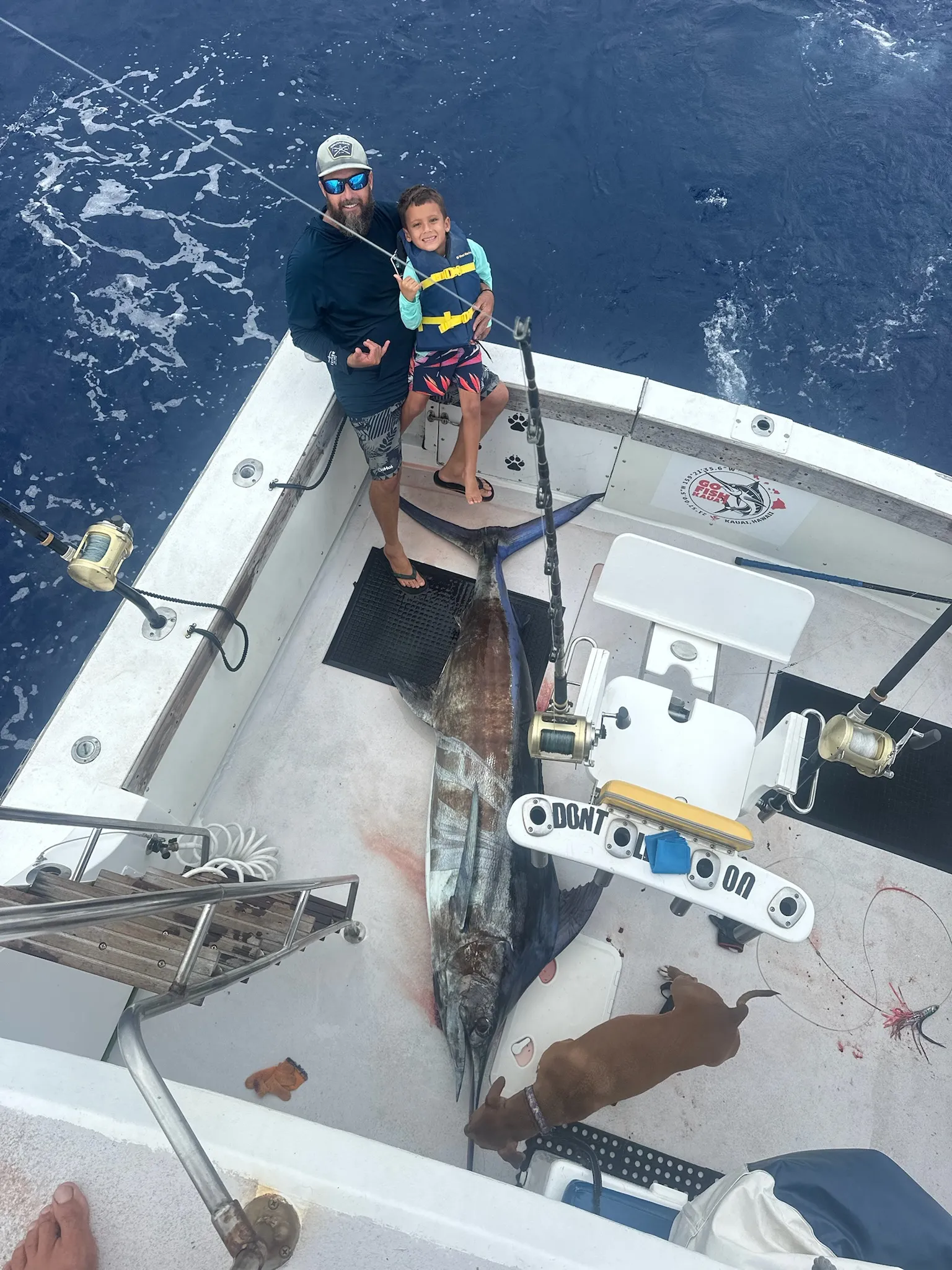 Catch of the day displayed on the Emma Nalani dock