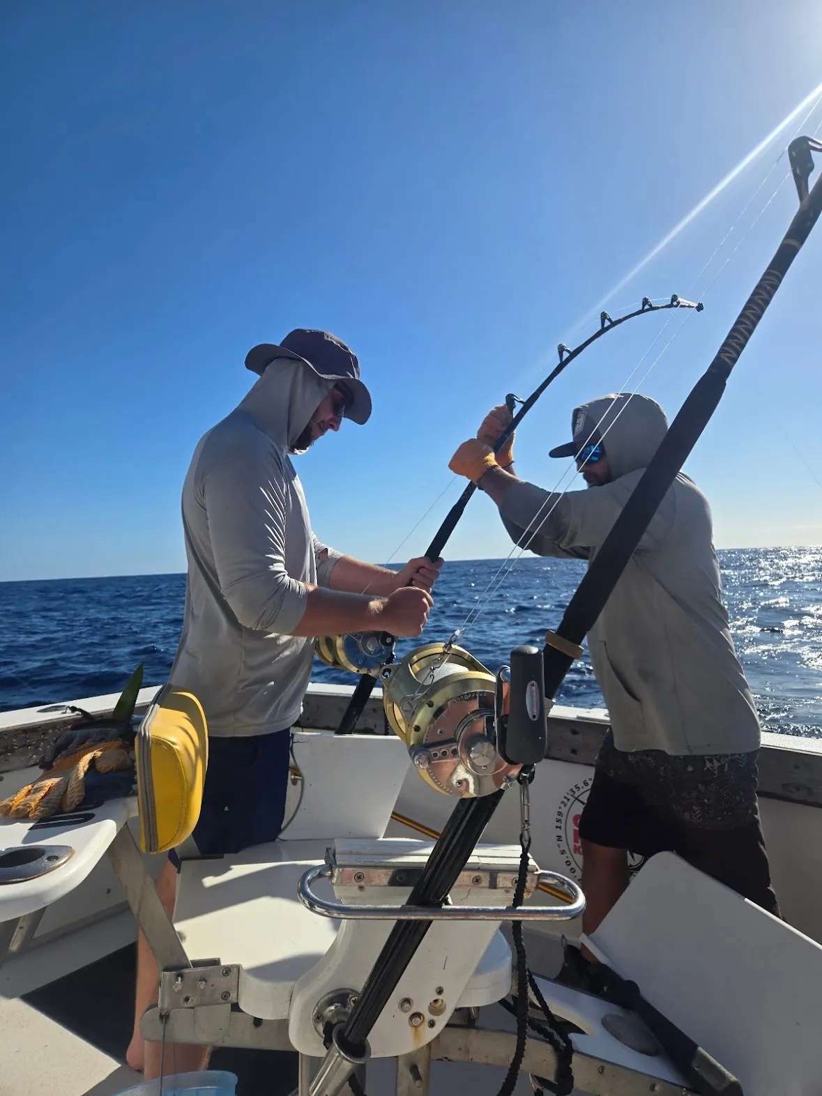 Mahi mahi in the outrigger spread, Go Fish Kauai