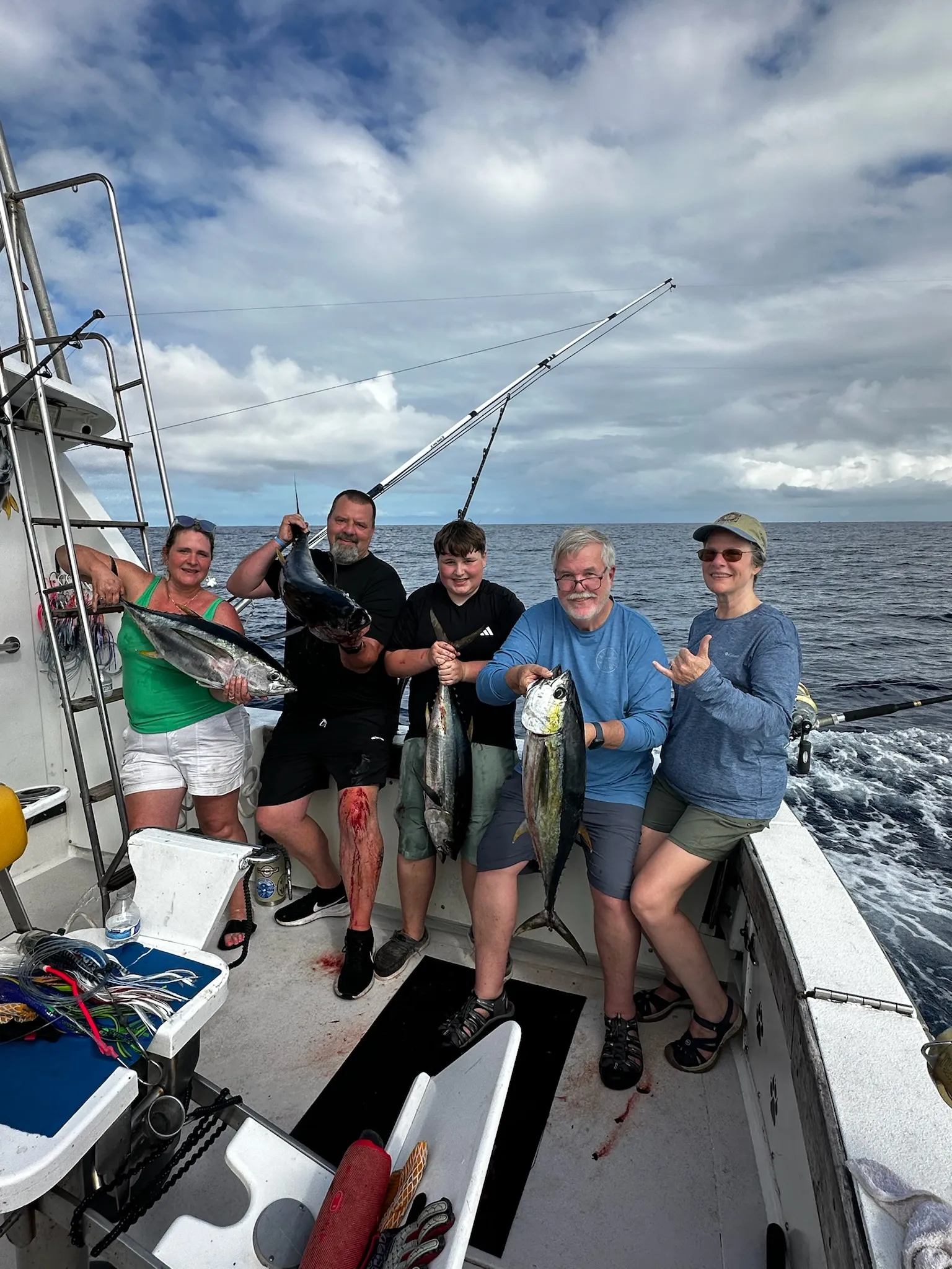 Vibrant mahi mahi colors at the boat, Kauai fishing charter